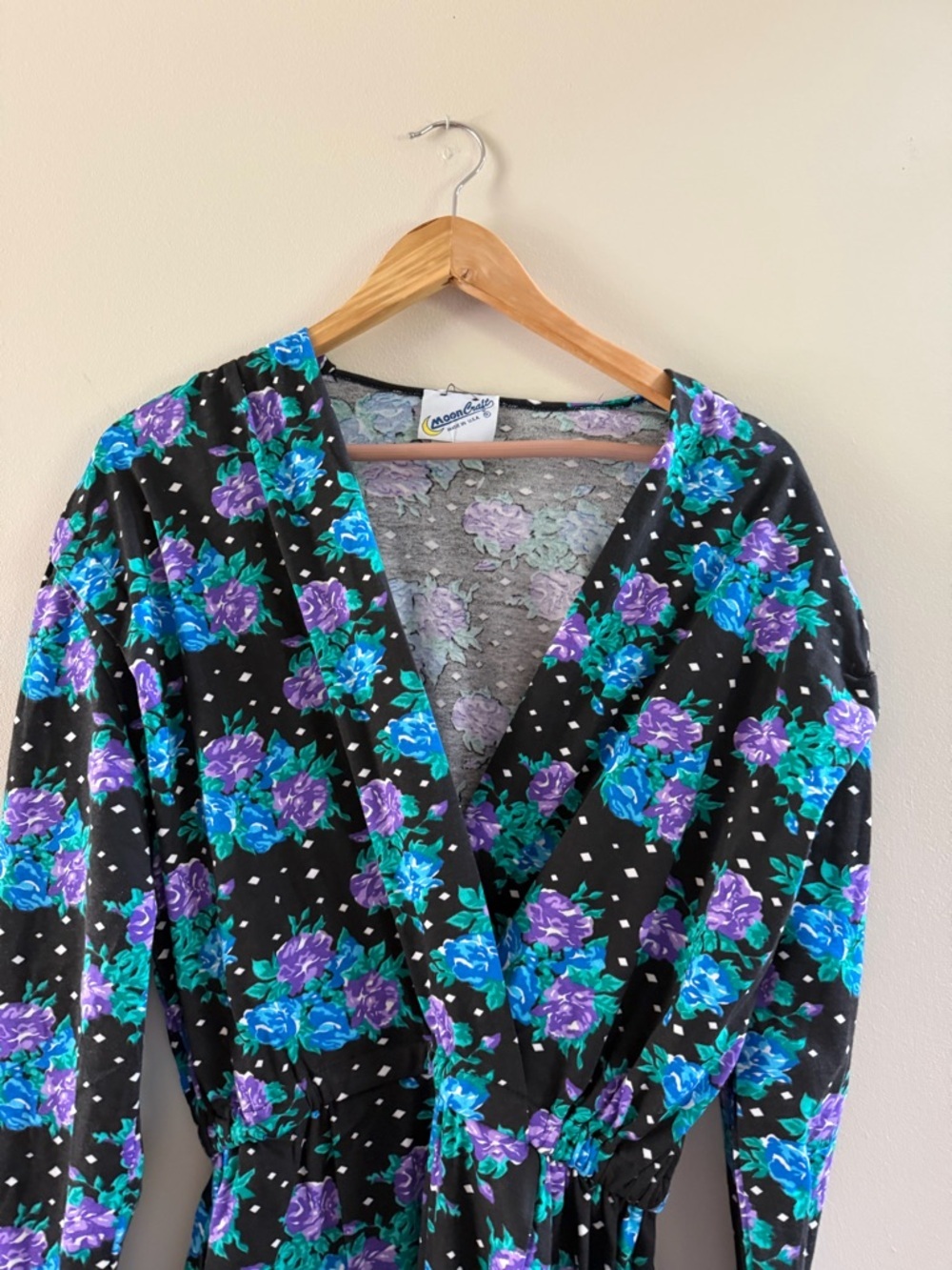 vintage floral jumpsuit 80s Halloween Mooncraft w/pockets Size medium - Picture 3 of 12
